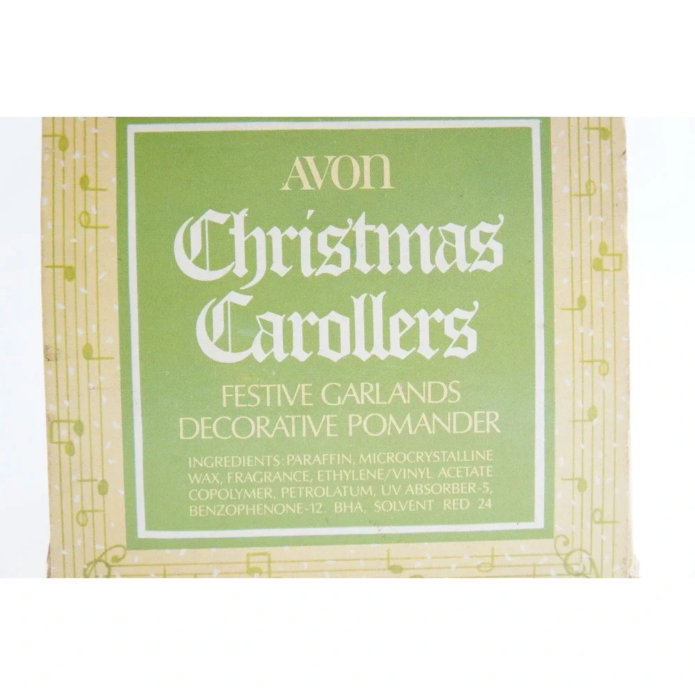 Avon Christmas Carollers Pomander Red Wax Festive Garlands Vintage‎ Good 1970s